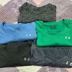 Under Armour V-Neck T-Shirt Collection - Black, Blue, Green